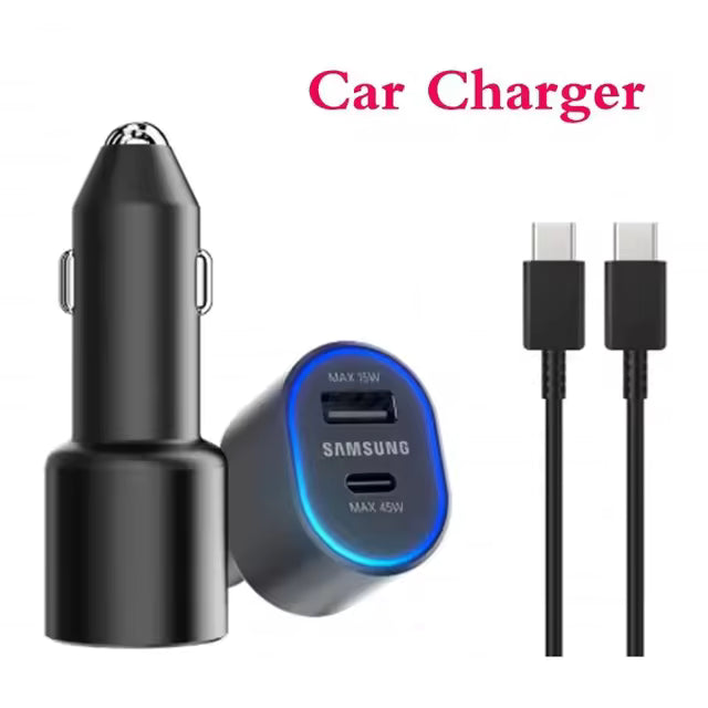 Cargador de coche Dual USB Fast Charging 45W + 15W USB-A / USB-C con cable