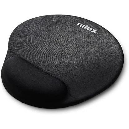 Alfombrilla de Ratón NILOX NXMPE01 Ergonómica (25 × 22 cm) – Negra