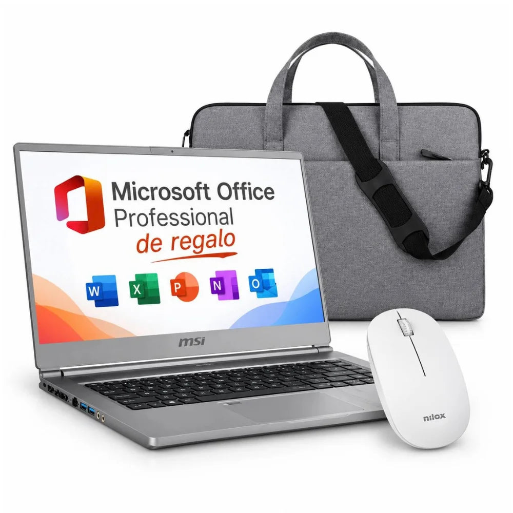 Pack Creador /MSI Prestige P65 Creator  /i7-9750H/16GB/512GB SSD/GeForce GTX 1660 Ti 6GB/ 15.6"FHD + Office 2024 Pro + Maletín y Ratón Inalámbrico