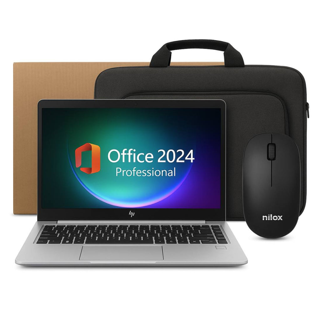 Pack Navideño HP EliteBook 840 G6 /i5-8350U/16GB/240GB SSD/Intel HD Graphics/14" FHD/ + Office 2024 Pro + Maletín y Ratón Inalámbrico